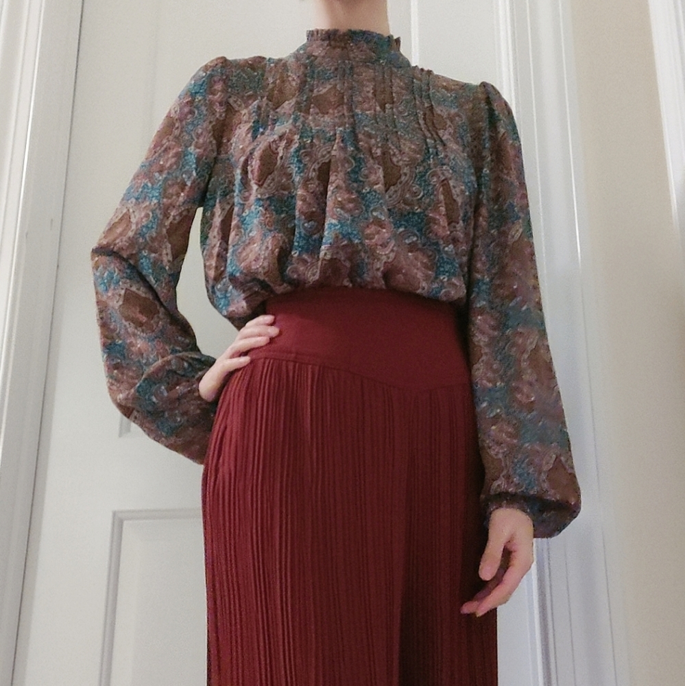joie paisley long sleeves bouse XS